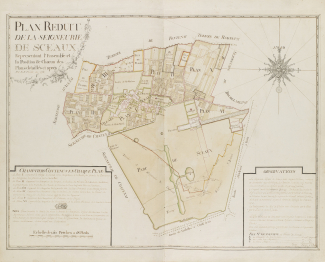 Plan réduit de la seigneurie de Sceaux, issu du plan-atlas de Cicille de 1781